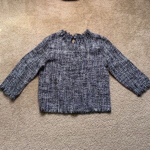 Zara Monochrome Tweed Blouse